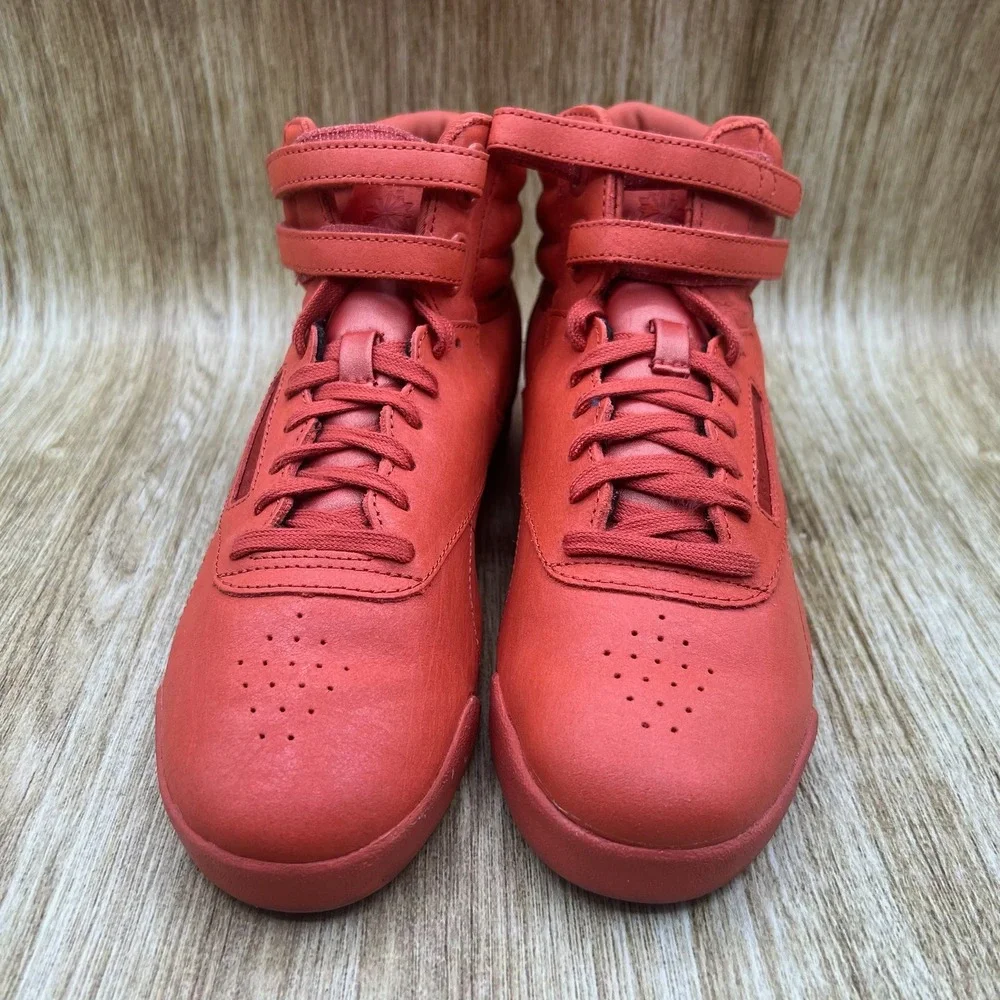 Reebok Freestyle Hi Women's Size 7 Athletic High Top Sneaker Orange Shoes CN5540